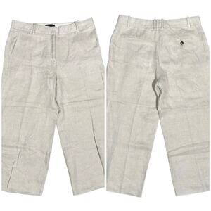 J. Crew | Women | Sand 100% Linen Herringbone Wide Leg Cropped Culottes | US 8